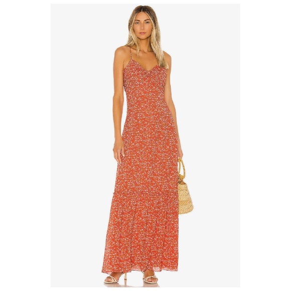 DIVINE HERITAGE / Revolve Sweet Virginia Ditsy Maxi Dress Floral RED - XS S or M - Picture 3 of 6